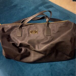 SOLD-Kate Spade New York Black Nylon Weekender Bag Travel Essential EUC